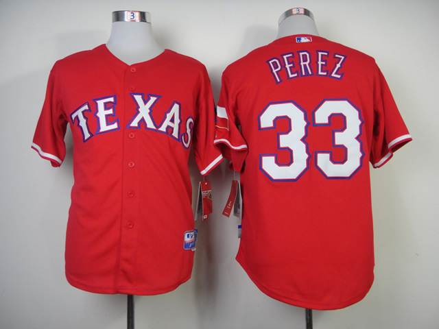 Men Texas Rangers 33 Perez Red MLB Jerseys